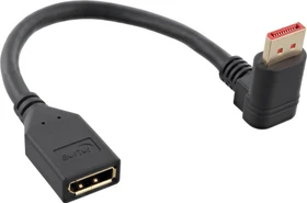 InLine DisplayPort 1.4 Verlängerungskabel 8K4K gewinkelt unten schwarz, 0.15m