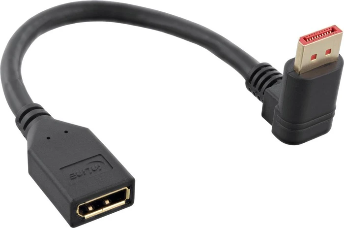 InLine DisplayPort 1.4 Verlängerungskabel 8K4K gewinkelt unten schwarz, 0.15m