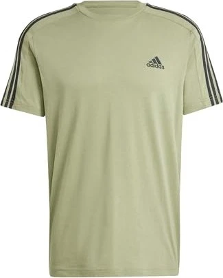 adidas Essentials Single 3-Streifen T-Shirt kurzarm tent green (Herren)