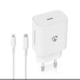 Nedis 20W USB-C Schnellladegerät mit Power Delivery inkl. 1.0m Lightning-Kabel weiß