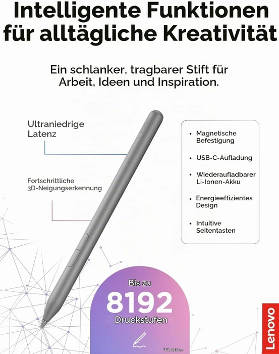 Lenovo Yoga Pen 2 with Pen Case, Luna Grey