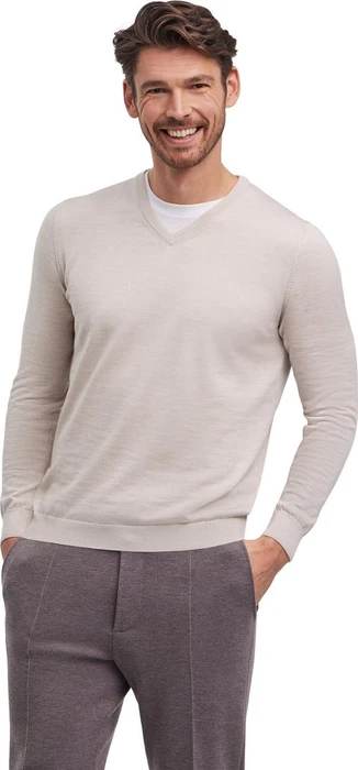 Falke Basic Apparel V-Ausschnitt Pullover beige mel. (Herren)