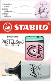 STABILO Boss Mini Pastellove pastelltürkis/fuchsia/seidengrau, 3er-Set