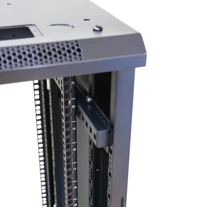 Extralink 19" Rackschrank 22HE, freistehend, Flat Pack, Glastür, IP20, schwarz, 1100mm tief