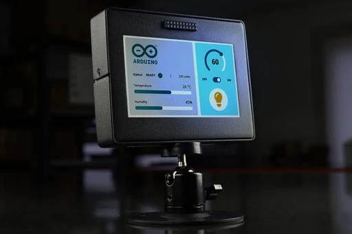 KKSB Aluminiumgehäuse für Arduino GIGA Display Shield/GIGA R1 WiFi, inkl. Display Stand, schwarz