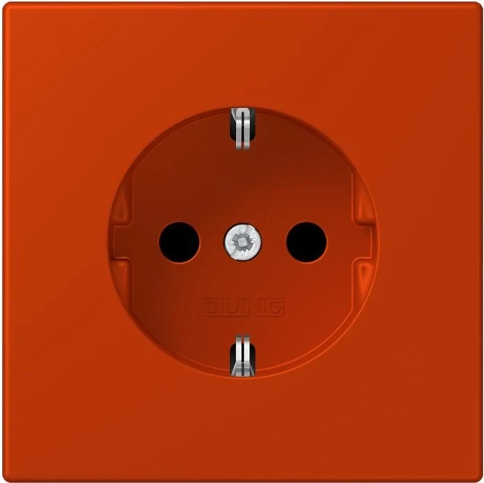 Jung SCHUKO-Steckdose, 16 A 250 V ~, Schraubklemmen, Duroplast lackiert, Serie LS, rouge vermillon 59