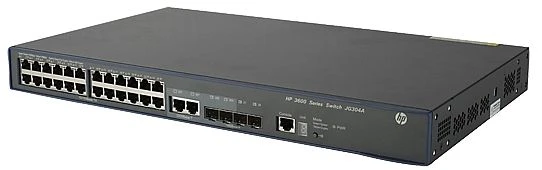 HP A3600 24 SI v2 Rackmount Managed Switch, 24x RJ-45, 2x RJ-45/SFP, 2x SFP