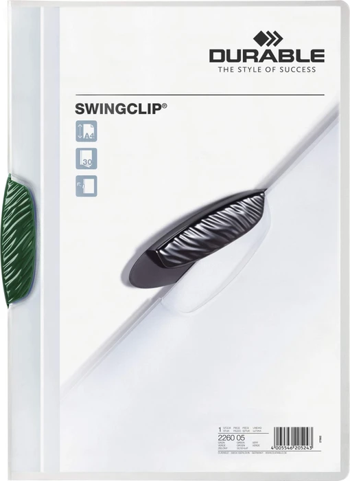 Durable Swingclip Klemmmappe, A4, grün/transparent