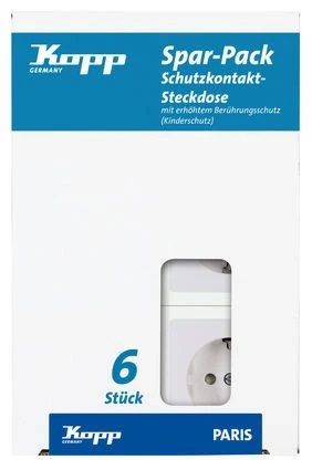 Kopp Paris Profi-Pack: 6 Steckdose, arktisweiß (920702011)