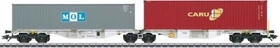 Märklin - Spur H0 Güterwagenset - Doppel-Containertragwagen Bauart Sggrss 80