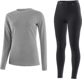 Löffler Transtex Merino Shirt und Hose Set langarm grau melé (Herren)