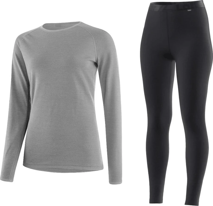 Löffler Transtex Merino Shirt und Hose Set langarm grau melé (Herren)