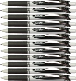 Pentel EnerGel Eco BL77E Gelroller schwarz/weiß, 12er-Pack
