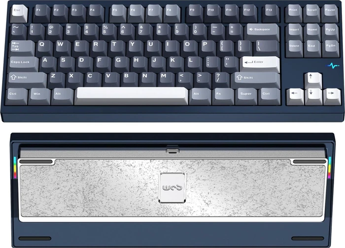 Wobkey Crush 80 Reboot Pro, Navy, LEDs RGB, Kailh Cocoa, USB/Bluetooth, US