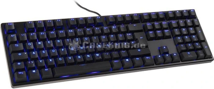 Ducky One PBT, LEDs blau, schwarz, MX BLUE, USB, DE