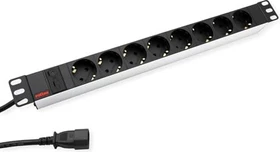 Roline / Secomp Roline 19" PDU Steckdosenleiste, 1HE, 8-fach, 250V, grau, 2m
