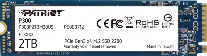 Patriot P300 2TB, M.2 2280 / M-Key / PCIe 3.0 x4