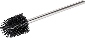Wenko Silikon Ersatzbürste mit Stiel Ø 7.5cm auswechselbarer Silikon-Bürstenkopf edelstahl/schwarz