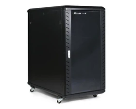 StarTech RK2236BKF Serverschrank 22HE, mit Rollen, Sicherheitsglastür, schwarz, 1000mm tief