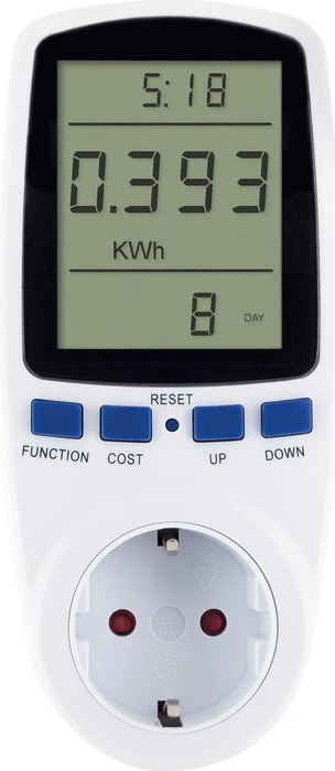 Schwaiger Energiekosten-/ Einspeisemessgerät mit beleuchtetem Display