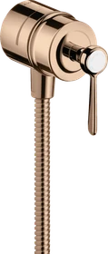 Hansgrohe Axor Montreux Wandanschluss Stop mit Rückflussverhinderer, Absperrventil und Hebelgriff polished red gold