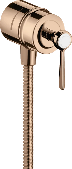 Hansgrohe Axor Montreux Wandanschluss Stop mit Rückflussverhinderer, Absperrventil und Hebelgriff polished red gold