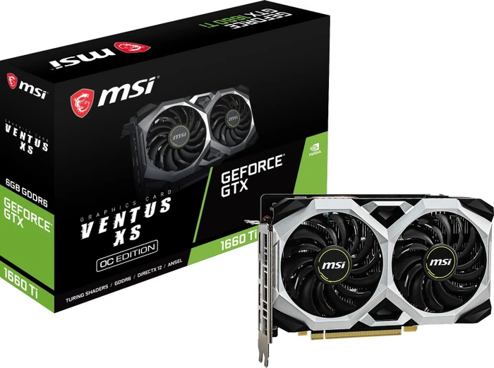 MSI GeForce GTX 1660 Ti Ventus XS 6G OC, 6GB GDDR6, HDMI, 3x DP