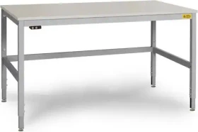 Manuflex Cantolab ESD-Arbeitstisch 200x80cm lichtgrau/alusilber