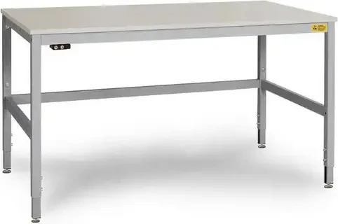 Manuflex Cantolab ESD-Arbeitstisch 200x80cm lichtgrau/alusilber