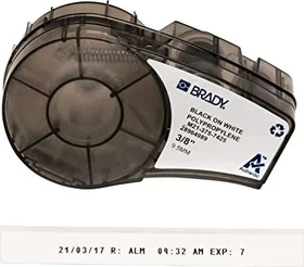 Brady Polypropylene Laboratory Labels Beschriftungsband, 9.5mm, schwarz/weiß