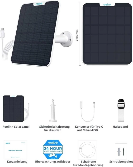 Reolink Solarpanel 2, weiß, Solarmodul