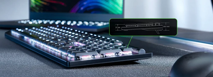 Razer DeathStalker V2 Pro, Razer Low-Profile Linear Optical RED, USB/Bluetooth, DE