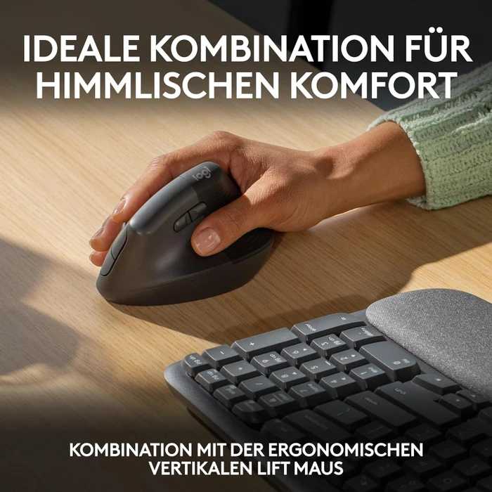 Logitech Wave Keys, Grafit, Logi Bolt, USB/Bluetooth, DE