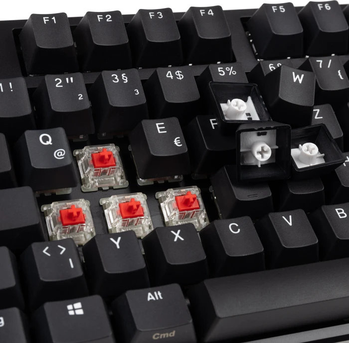 Ducky Origin Phantom Black, Retro schwarz, MX RED, USB, DE