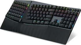Perixx Periboard-835 Ergo Wireless, schwarz, LEDs RGB, Kailh Choc LOW PROFILE BROWN, USB/Bluetooth, US (12267)