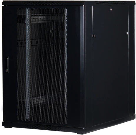 Rockstable 19" Serverschrank 22HE, Gitternetztür, IP2X, schwarz, 1000mm tief