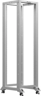 Lanberg Open Rack Series 19" Open Frame Rack 42HE, 4-Pfosten, mit Rollen, Flat Pack, tiefenverstellbar, 430-590mm, RAL 7035, 800mm tief