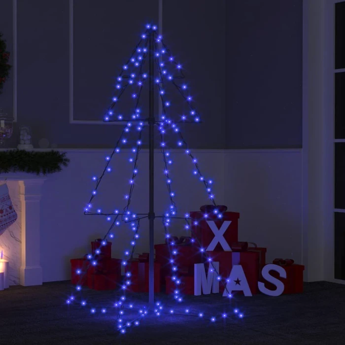 vidaXL Motiv Weihnachtsbaum 120x78cm LED 160x blau