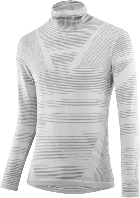 Löffler Rollneck Transtex Retr'x Kompressionsshirt langarm grey melange (Herren)