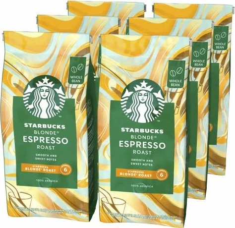 Starbucks Espresso Roast Blonde Roast Kaffeebohnen, 1.20kg (6x 200g)