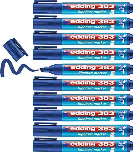 edding 383 Flipchartmarker blau, 10er-Pack