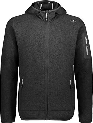 CMP Melange Knit Tech Hooded Heavy Fleece Jacke nero/glacier (Herren)