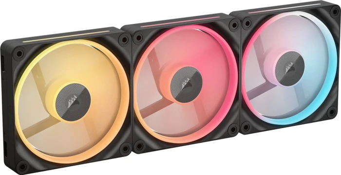 Corsair iCUE LINK LX120-R RGB Starter Kit, schwarz, LED-Steuerung, 120mm, 3er-Pack