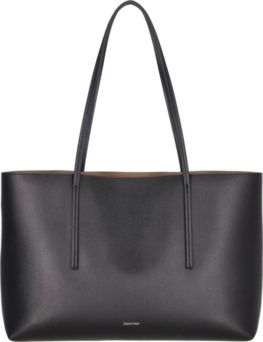 Calvin Klein Folien Logo Shopper black/toasted coconut