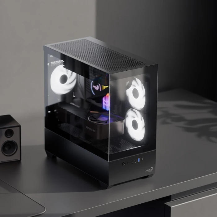 AeroCool P300D Black, Glasfenster
