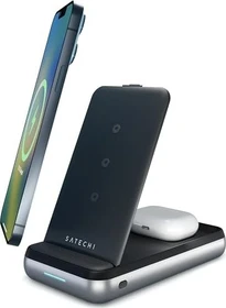 Satechi Duo Wireless Charger Power Stand grau/schwarz