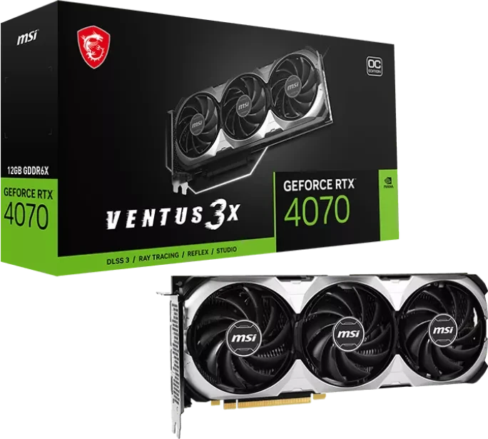 MSI GeForce RTX 4070 Ventus 3X 12G OC, 12GB GDDR6X, HDMI, 3x DP
