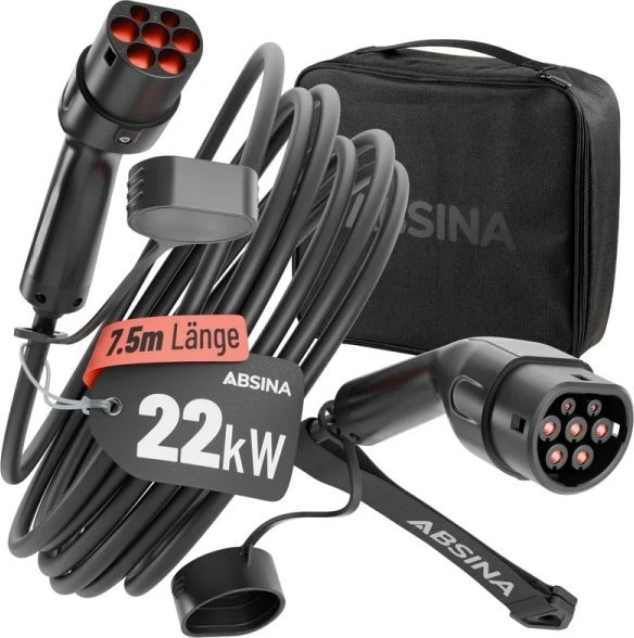 Absina Typ2 Ladekabel, 22kW, 5m