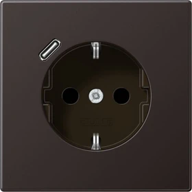 Jung SCHUKO-Steckdose mit USB-Ladegerät Safety+, dark