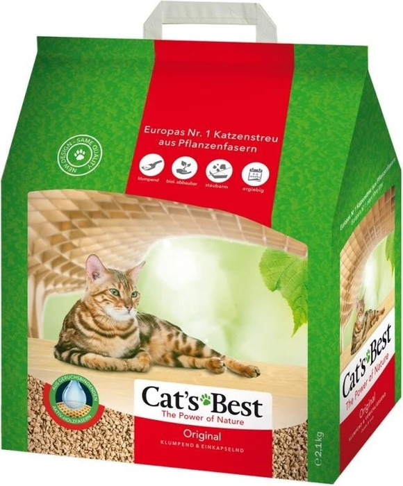 Cat's Best Original Öko-Katzenstreu, Granulat aus Holz/Sägemehl, klumpend